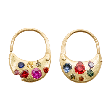 Short Rainbow Safety Pin Earrings - Made to Order